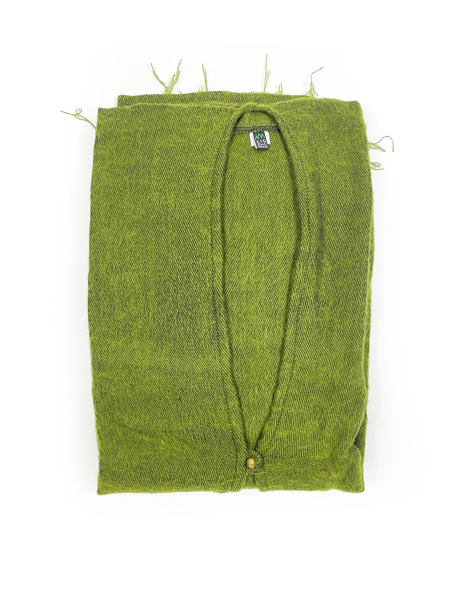 Brushed Woven Ruana in Moss
