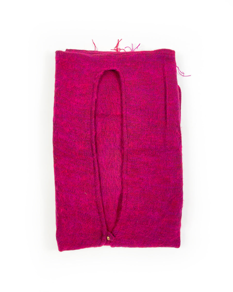 Brushed Woven Ruana in Raspberry