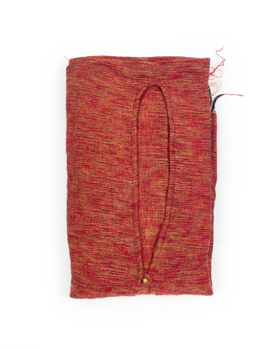 Brushed Woven Ruana in Sangria