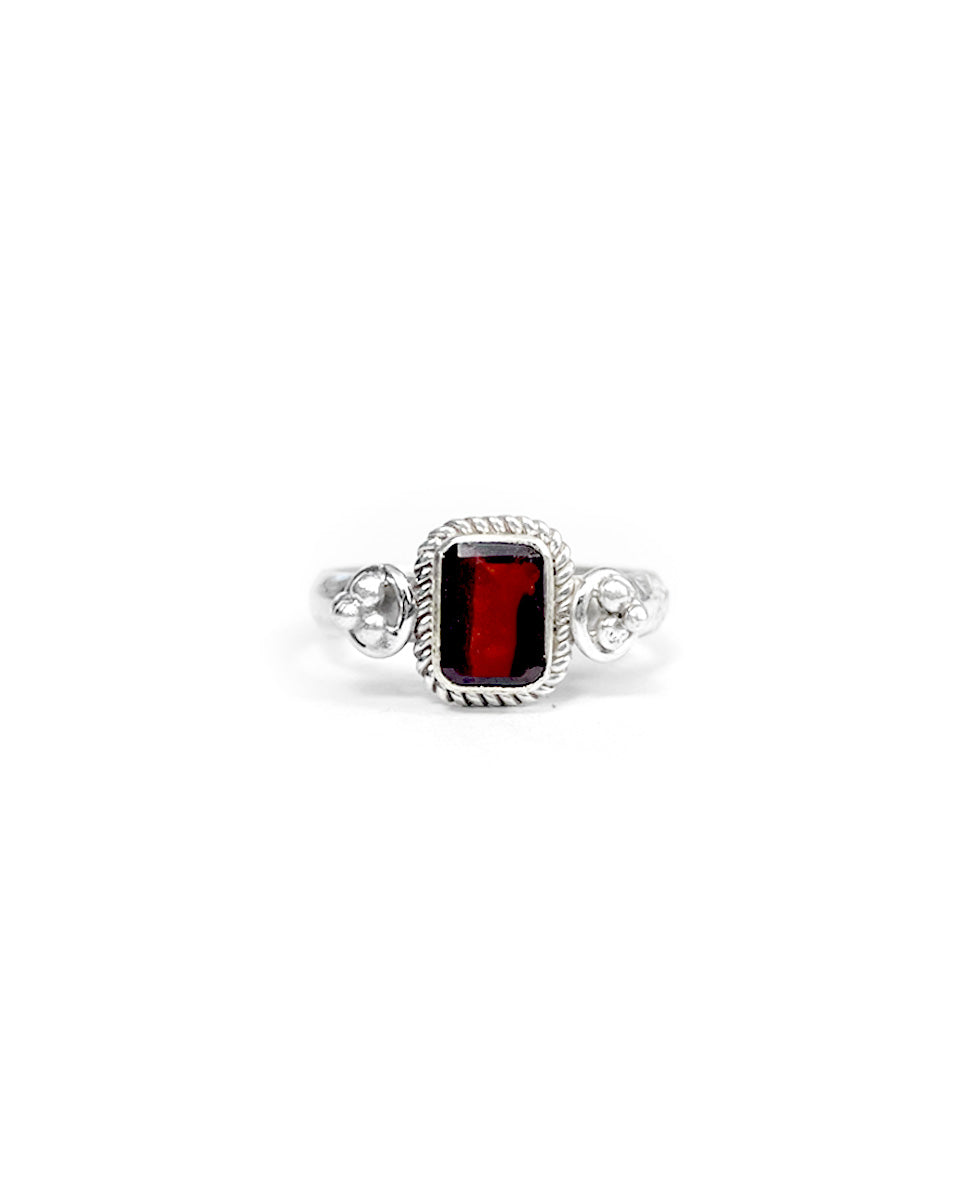 Ring with Square Garnet