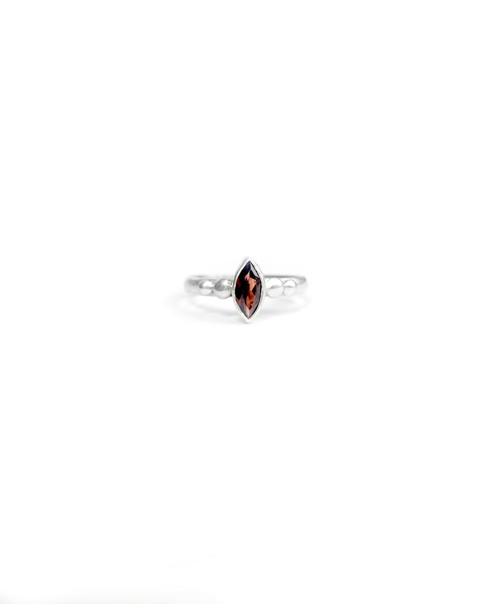 Garnet Ring with Marquise Stone and Details