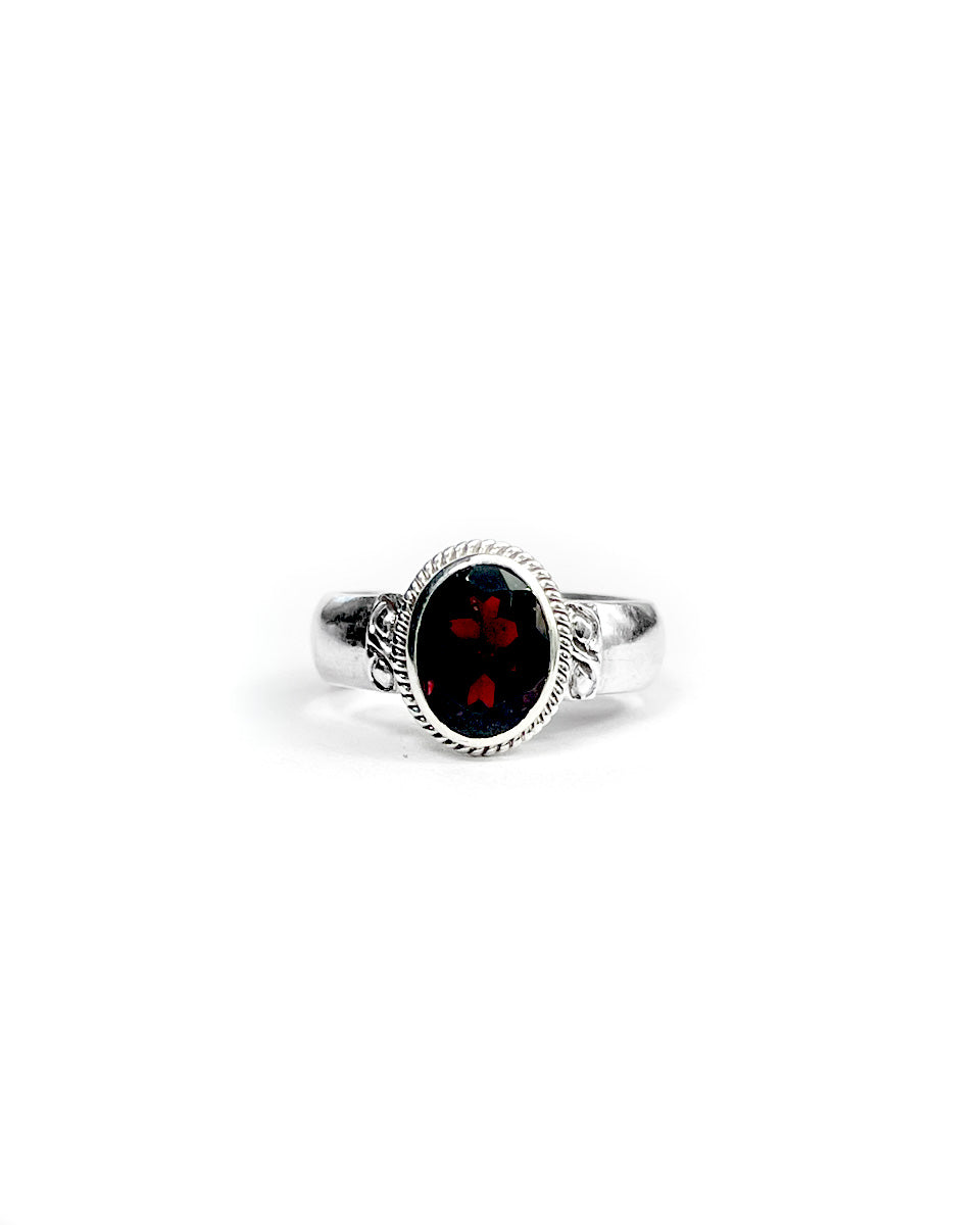 Garnet Ring with Rope Setting