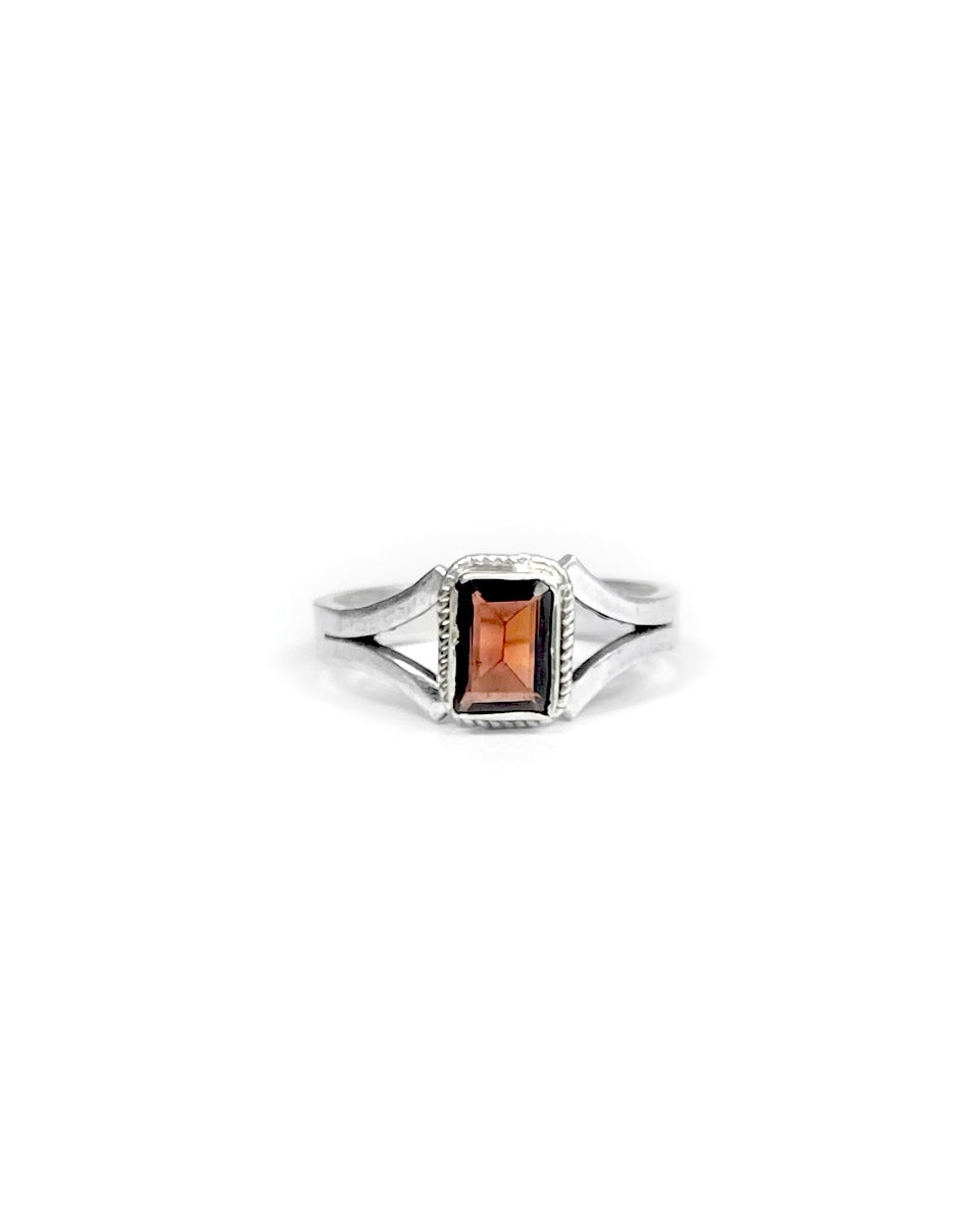 Garnet Ring with Split Setting