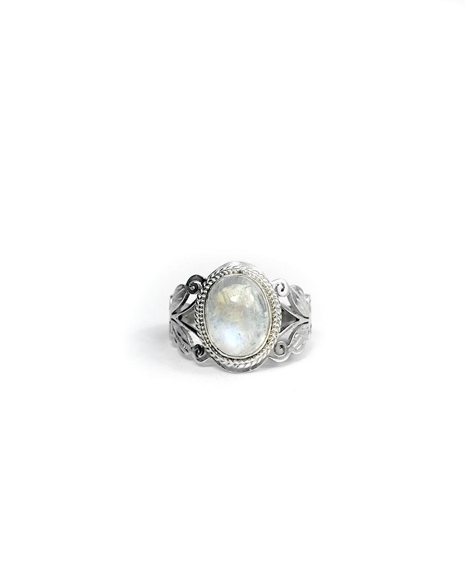 Filigree Ring with Oval Stone