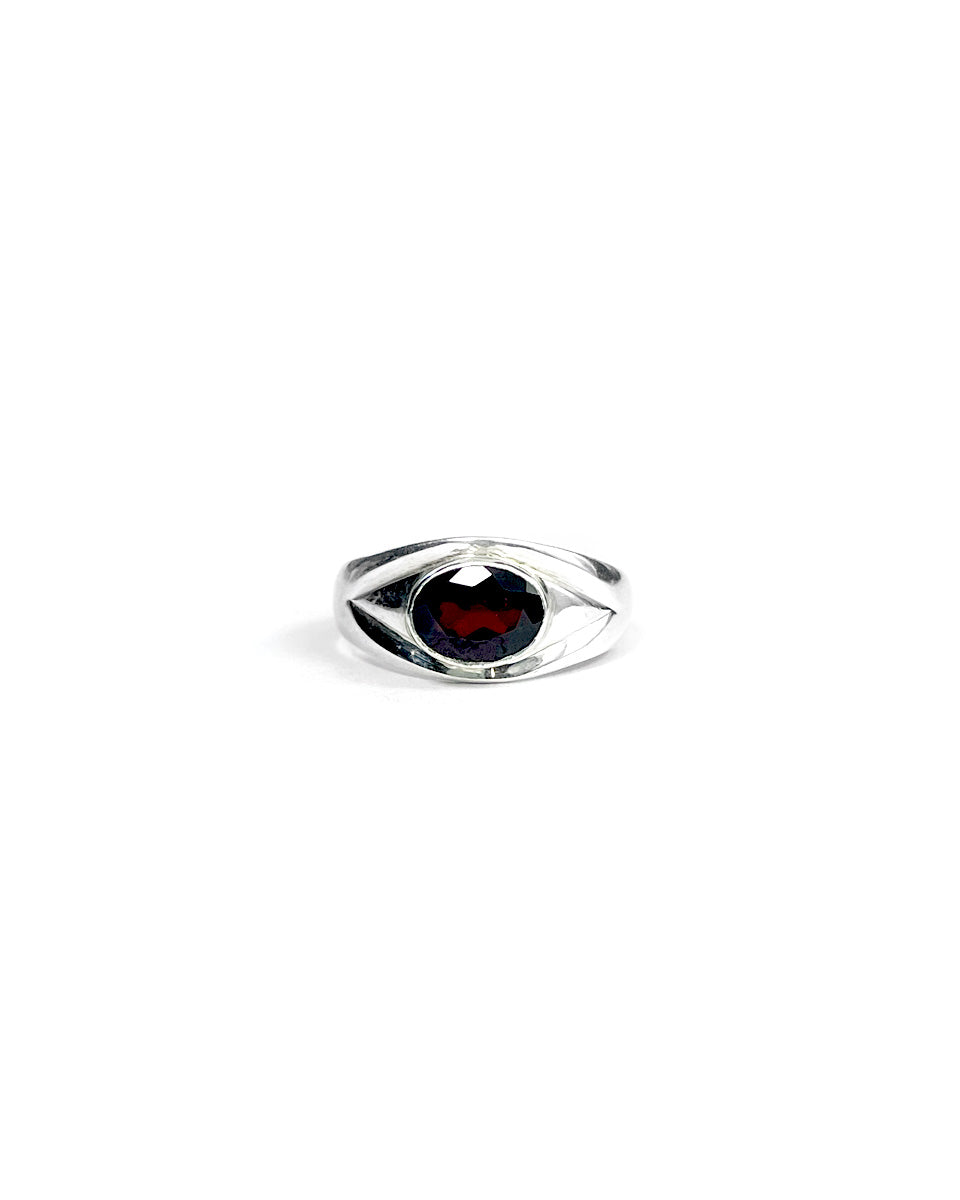 Garnet Ring with Third Eye Setting