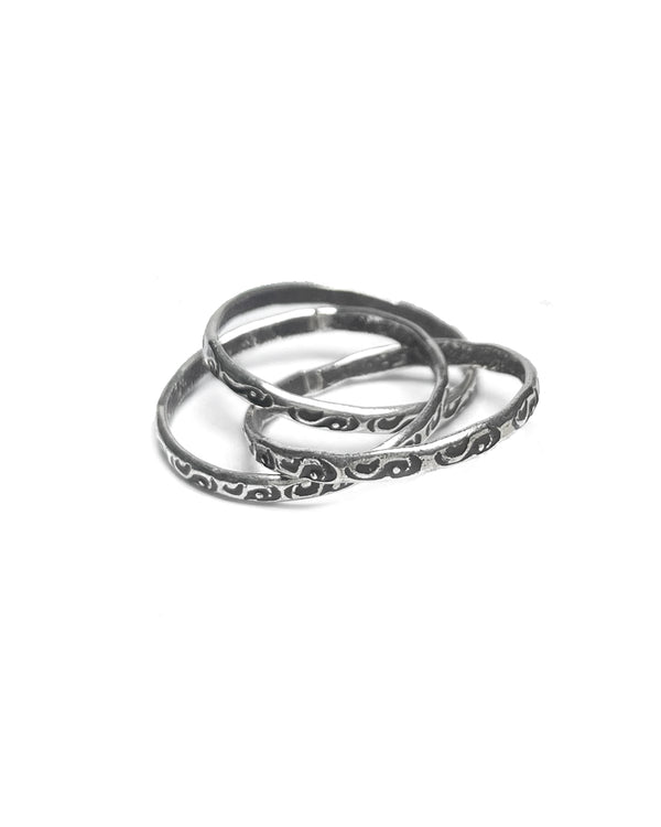 Tribal Stamped Triple Interlocking Ring