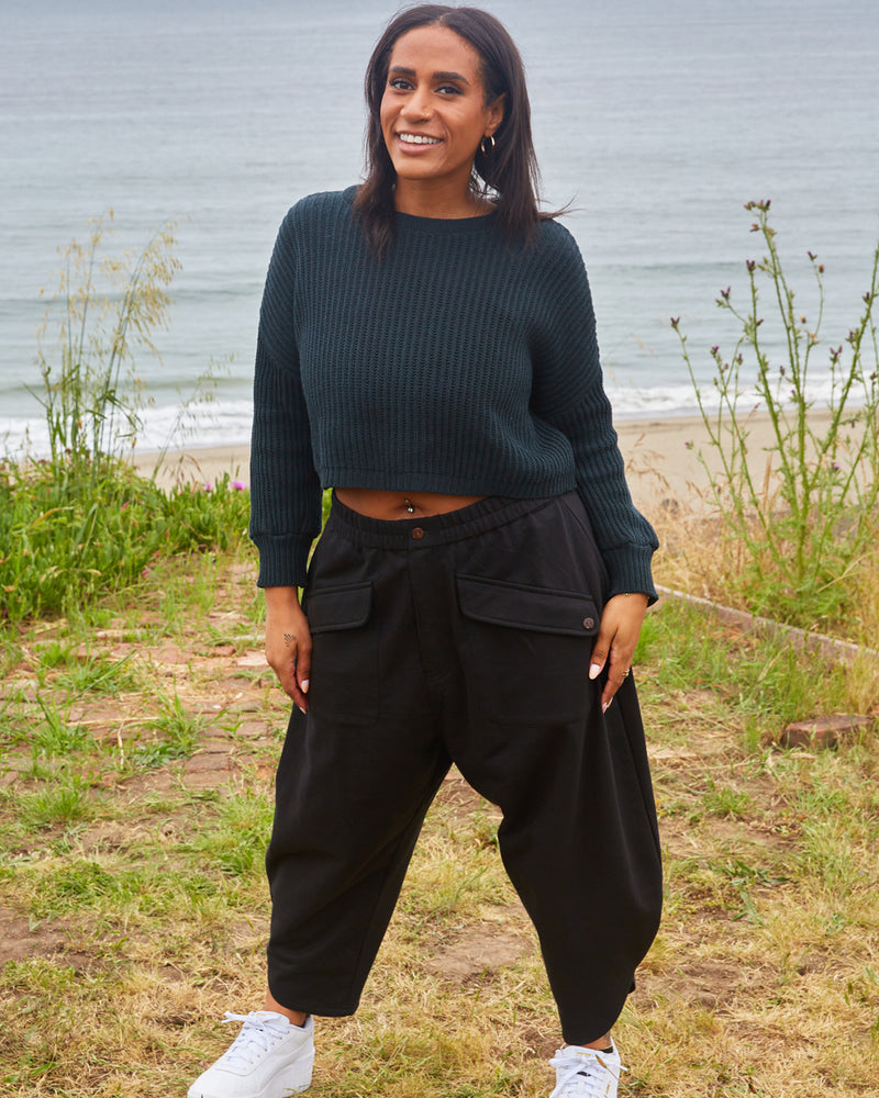 Wide Crop Cotton Sweater