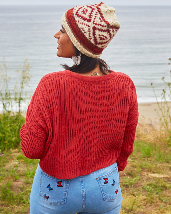 Wide Crop Cotton Sweater