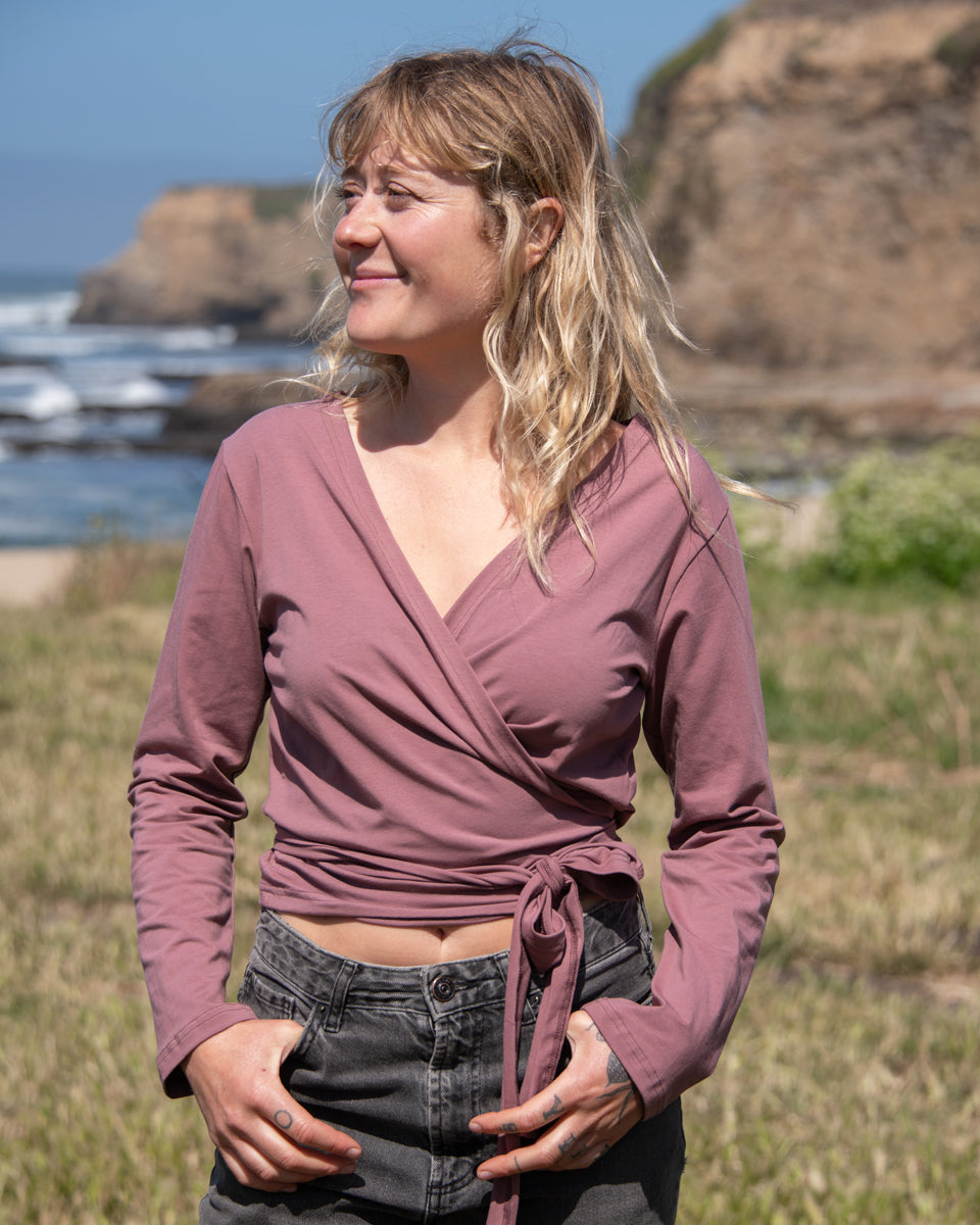Organic Long Sleeve Wrap Top