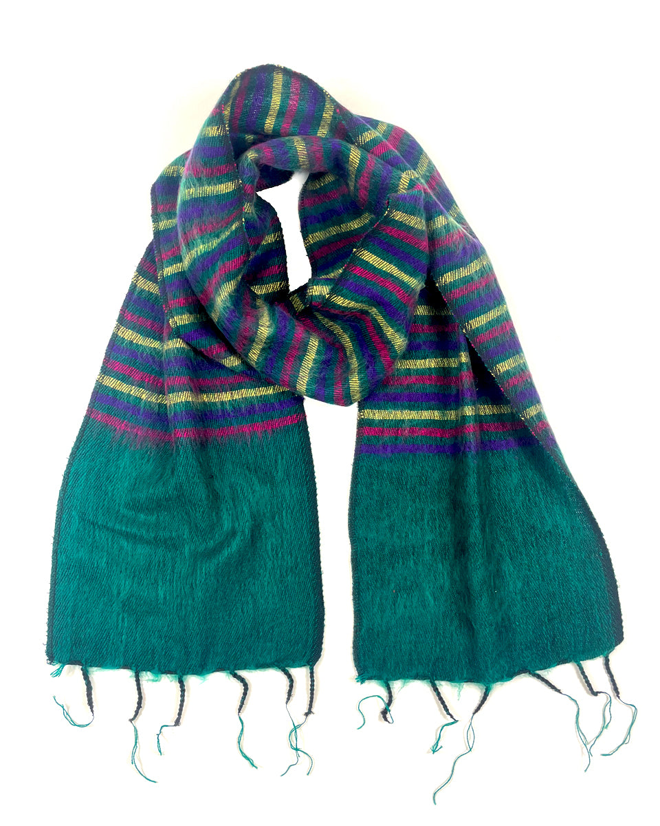 Multi Striped Brushed Woven Scarf