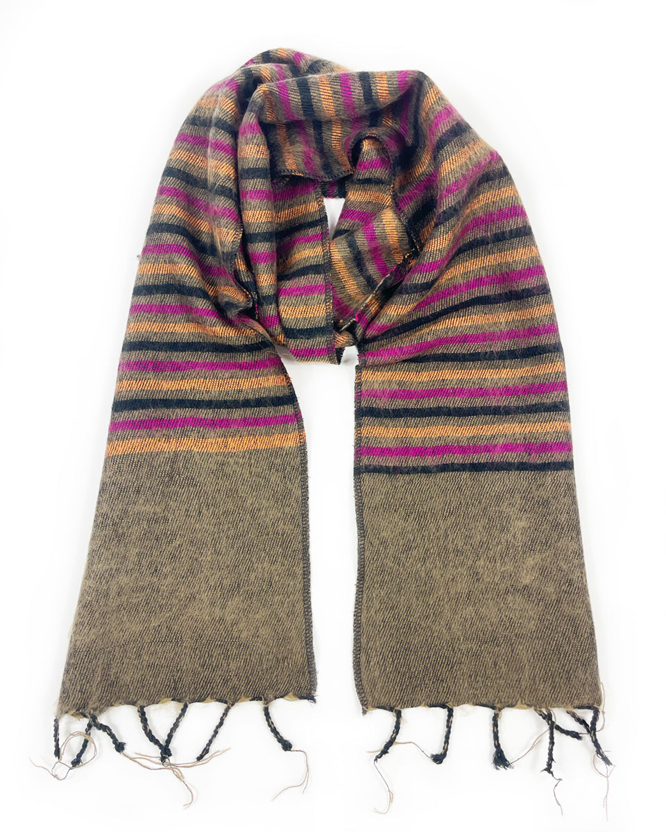 Multi Striped Brushed Woven Scarf