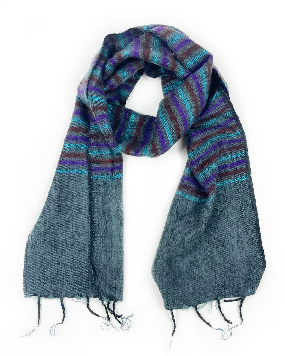 Multi Striped Brushed Woven Scarf