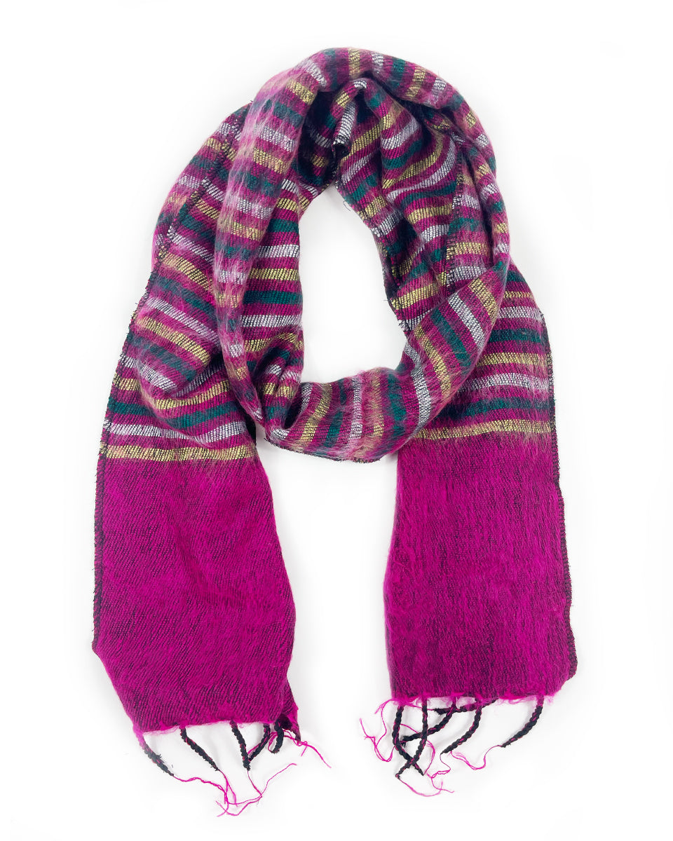 Multi Striped Brushed Woven Scarf