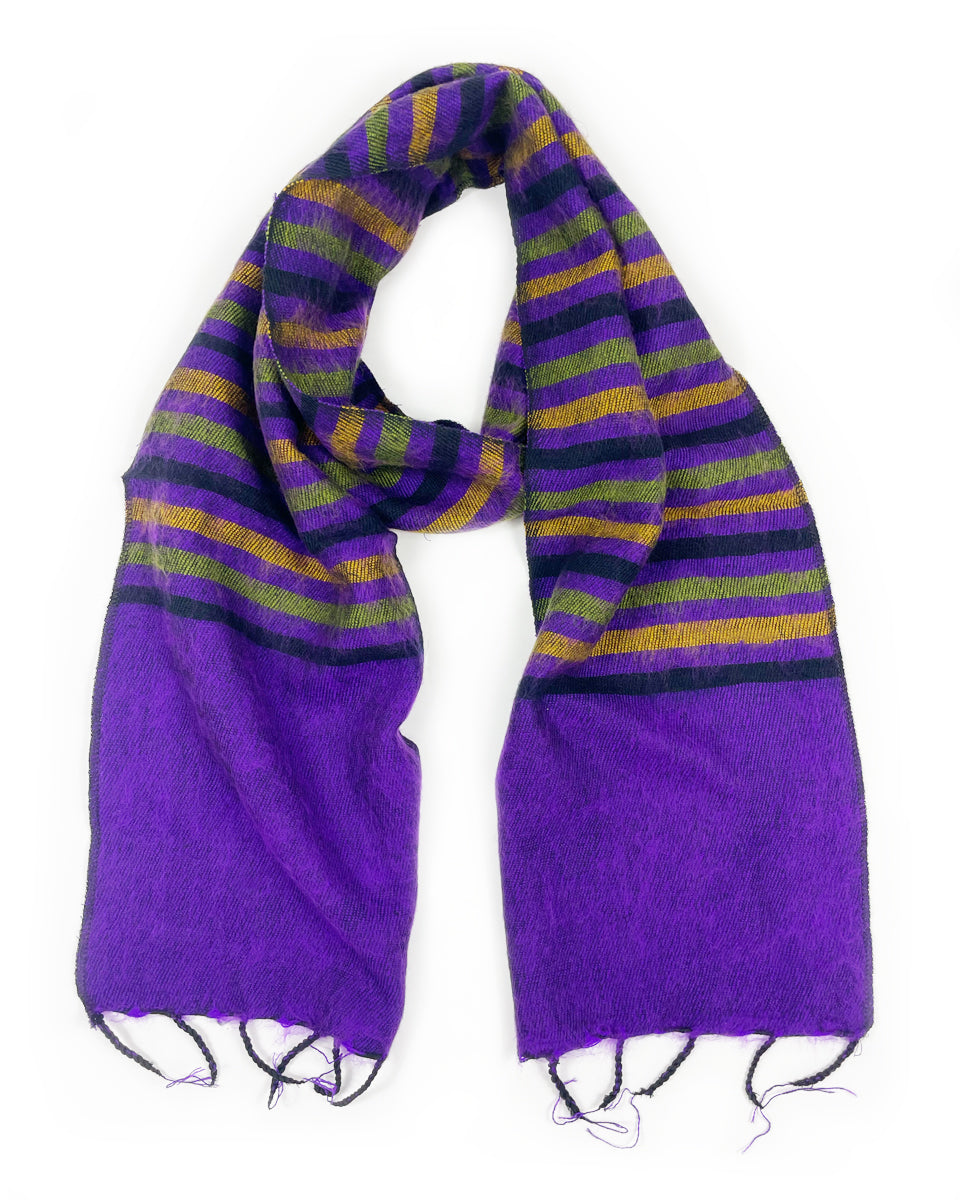 Multi Striped Brushed Woven Scarf