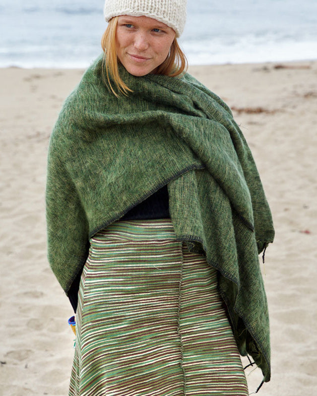 Brushed Woven Shawl in Chartreuse