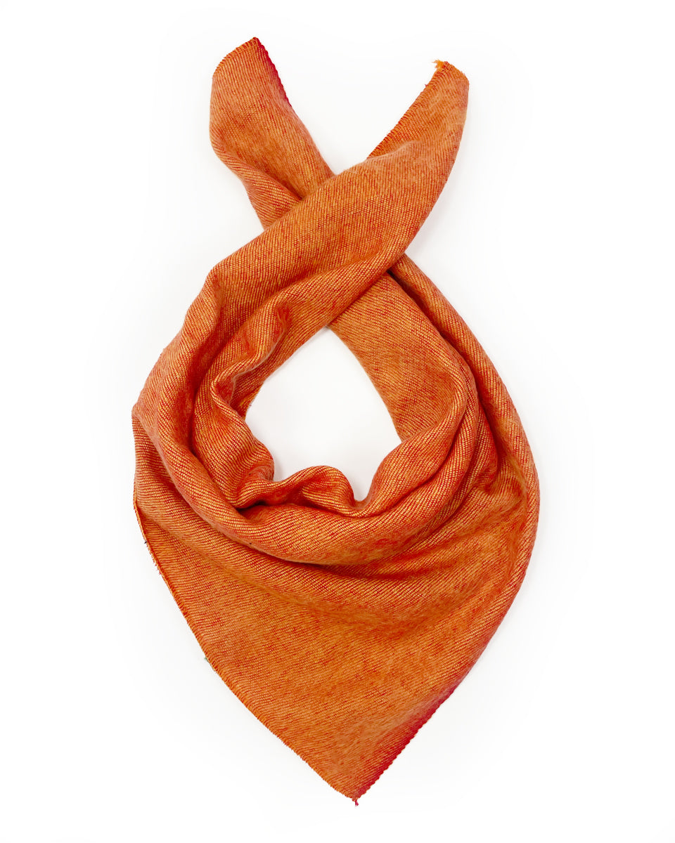 Brushed Woven Bandana in Tangerine