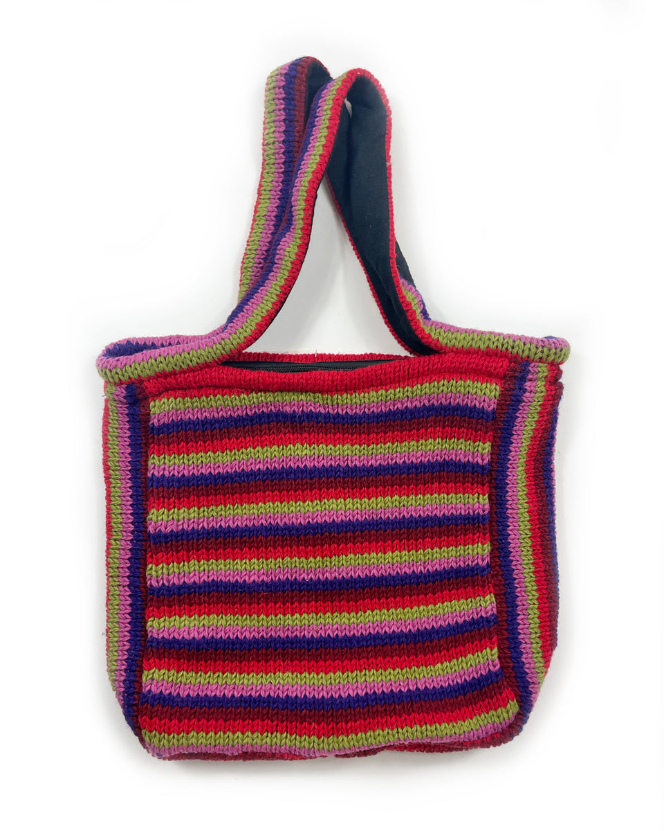 Striped Wool Tote Bag