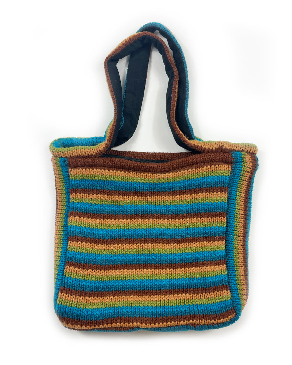 Striped Wool Tote Bag