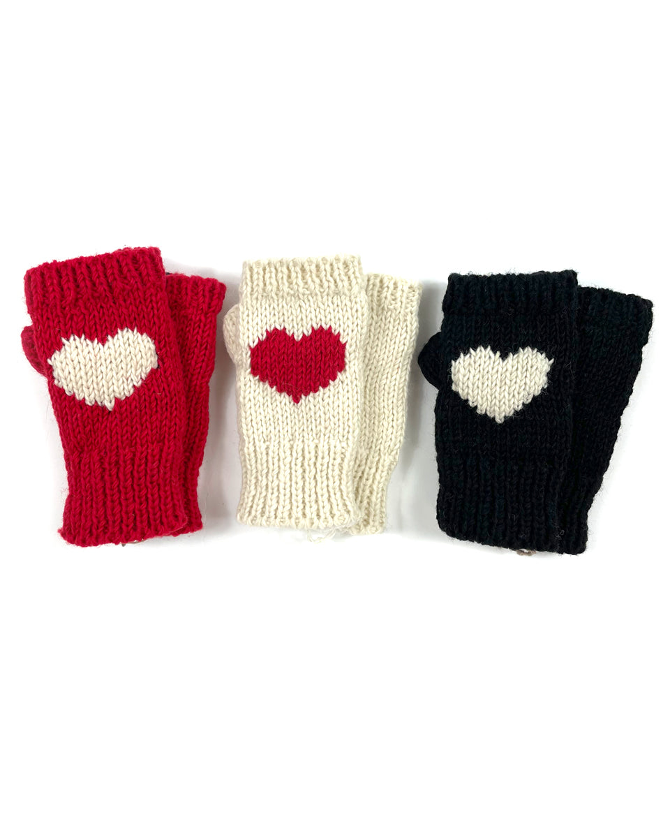 Heart Fingerless Gloves