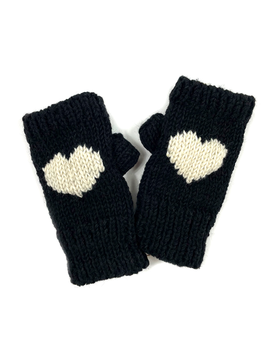 Heart Fingerless Gloves