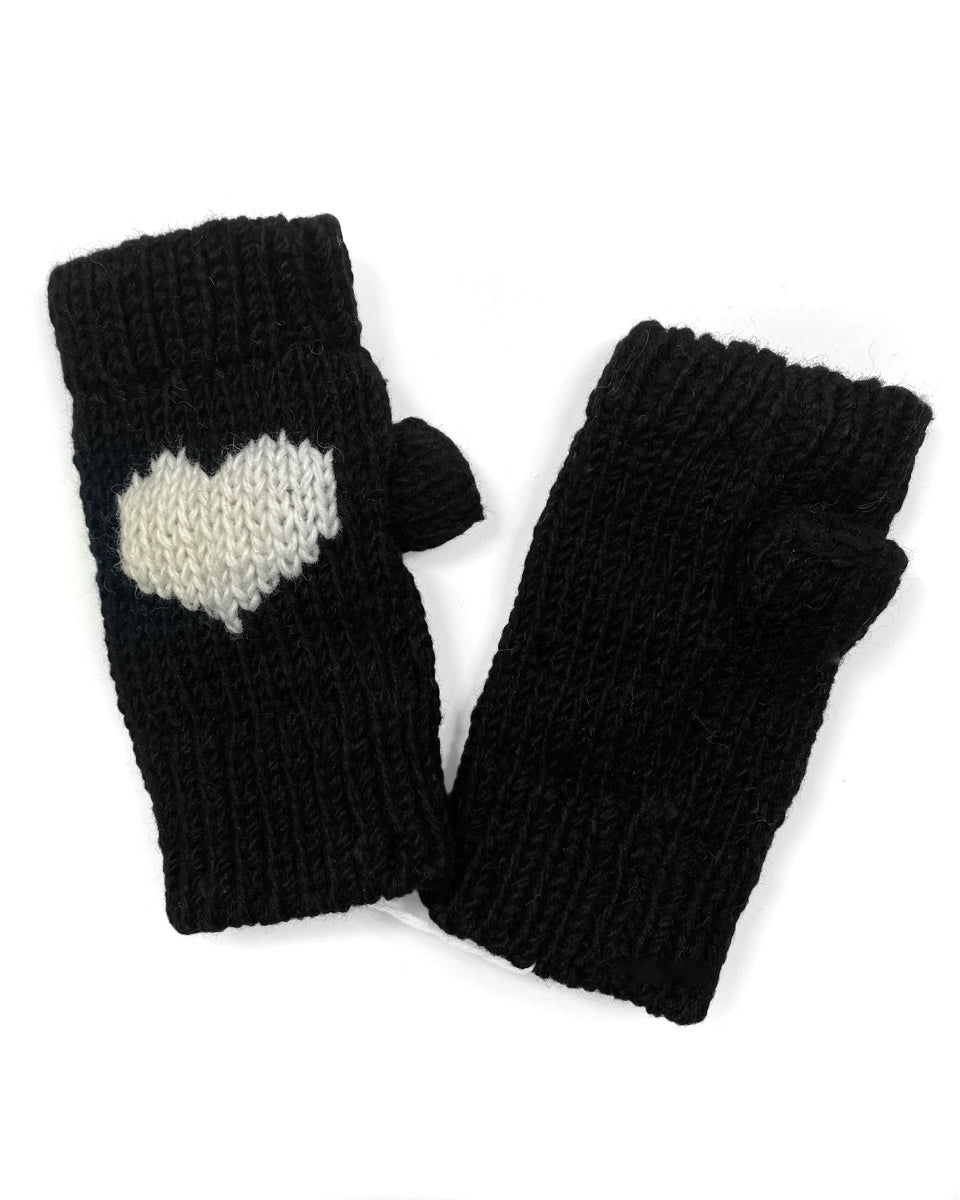 Heart Fingerless Gloves