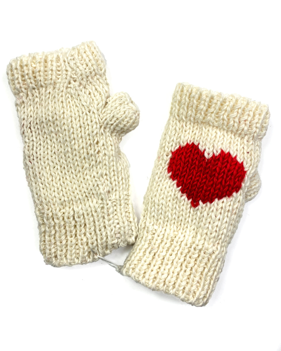 Heart Fingerless Gloves