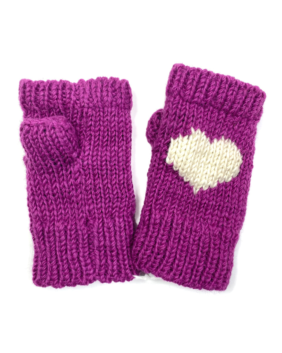Heart Fingerless Gloves