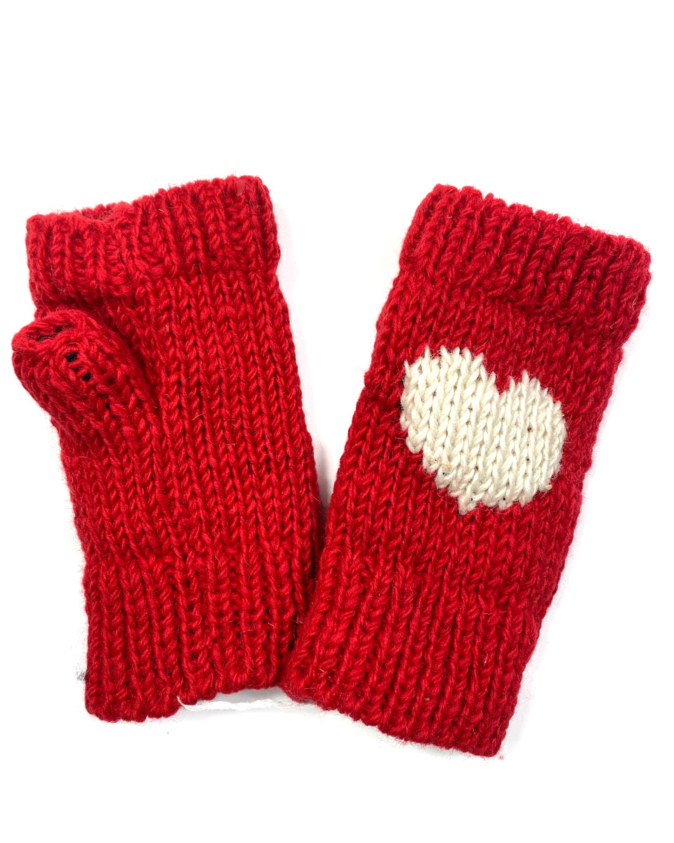 Heart Fingerless Gloves