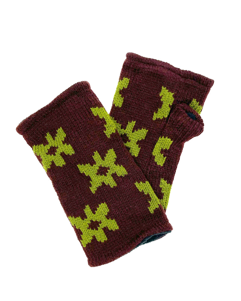 Retro Flower Fingerless Gloves