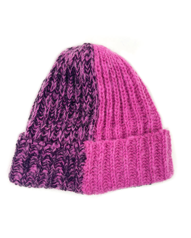 Two Tone Fold Over Beanie