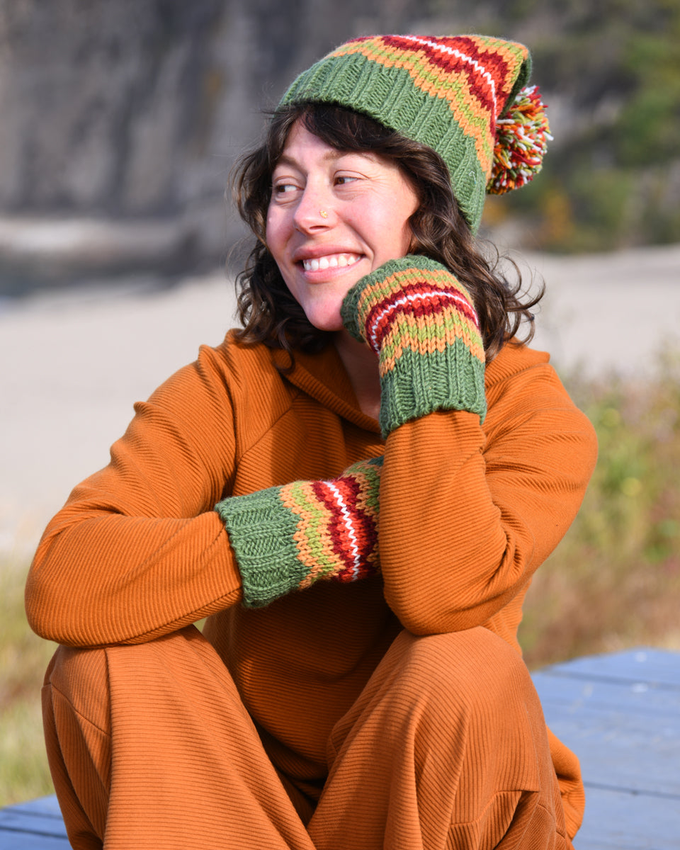 Circle Beanie with Pom Pom