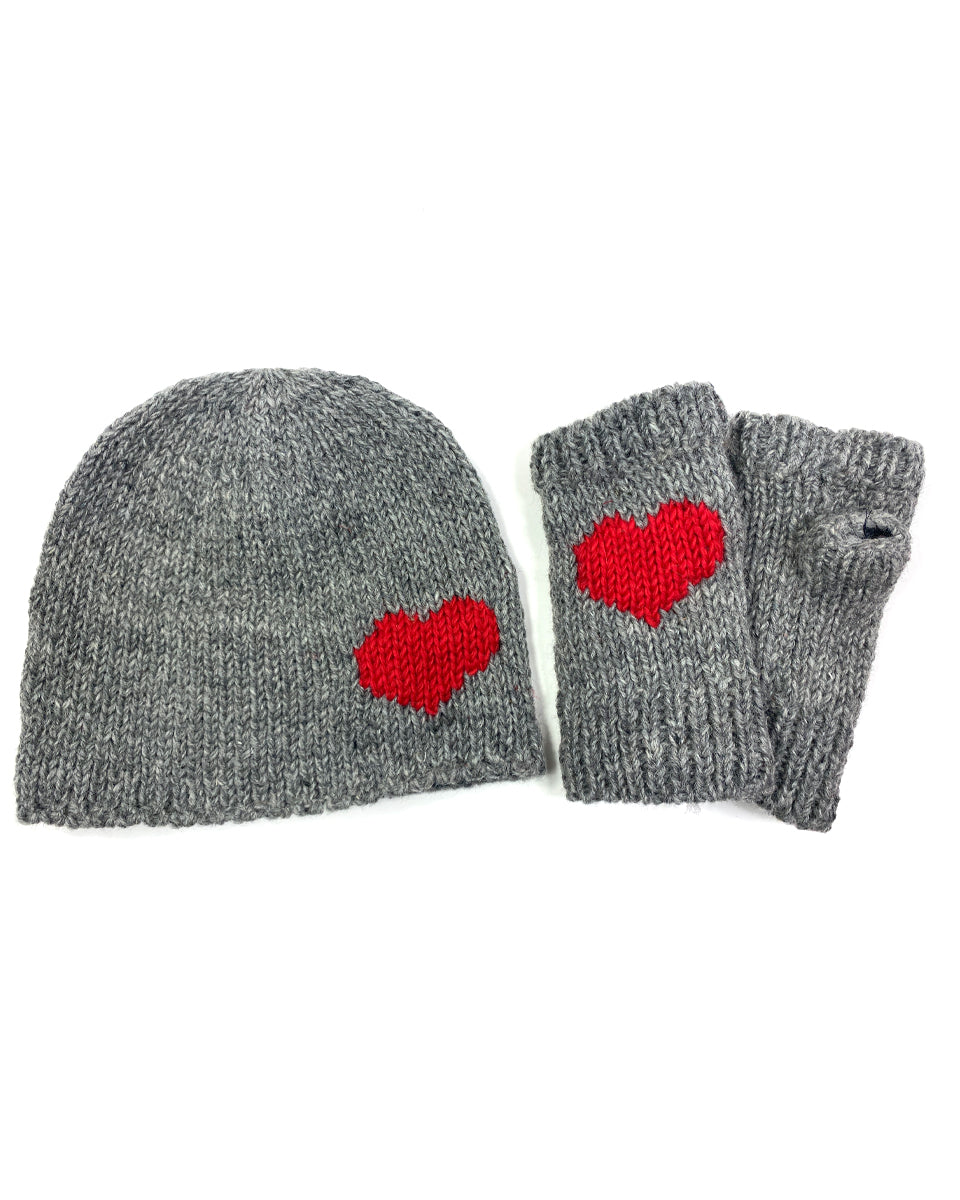 Heart Fingerless Gloves