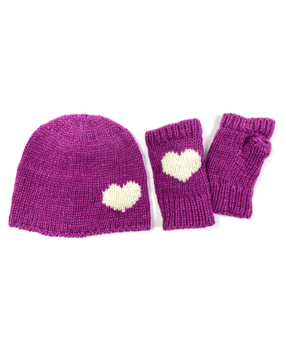 Heart Fingerless Gloves