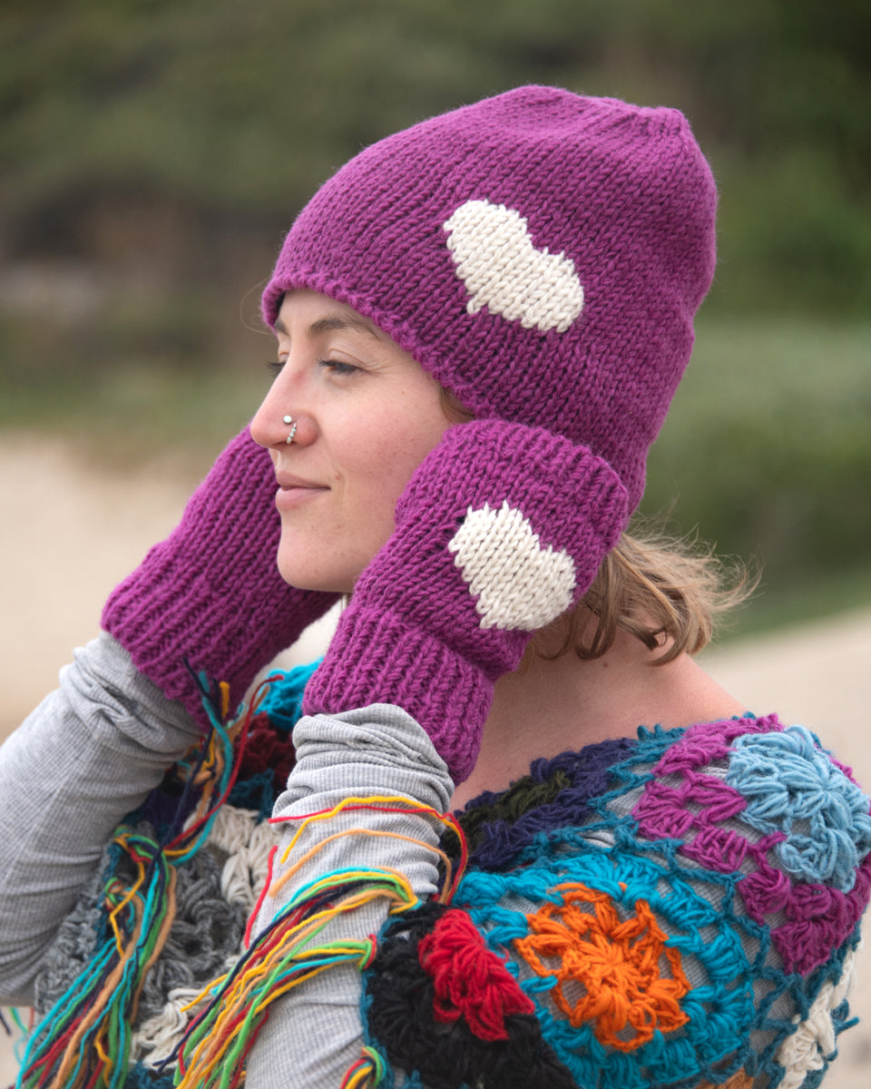 Heart Fingerless Gloves