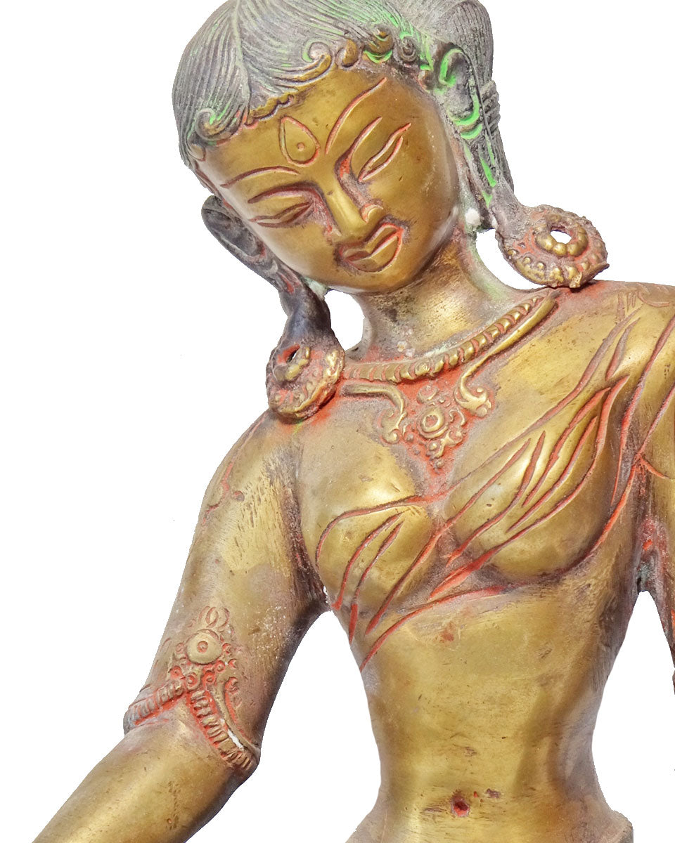 Vintage Brass Parvati Statue