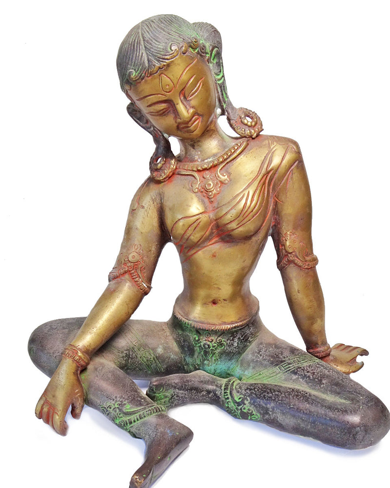 Vintage Brass Parvati Statue