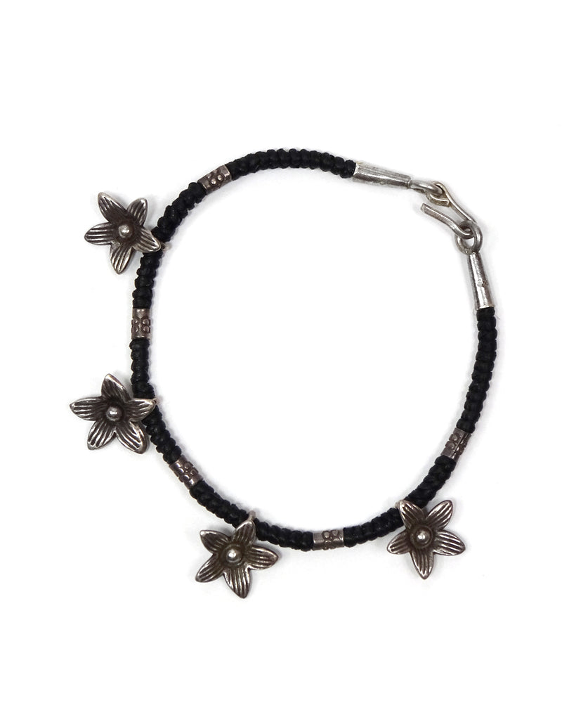 Waxed Cotton Flower Bracelet