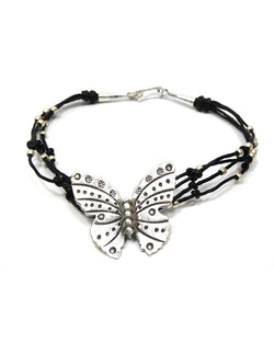 Waxed Cotton Butterfly Bracelet