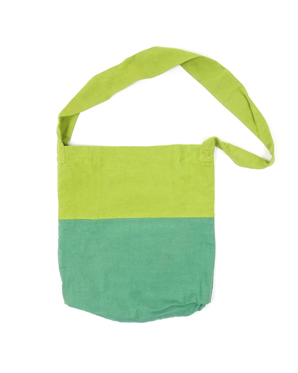 Two-Tone Cotton Shoulder Bag