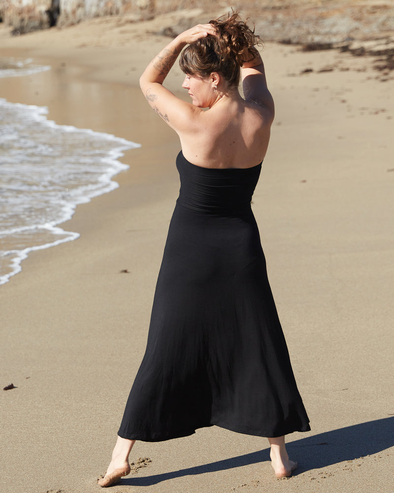 Strapless Rayon Swing Dress