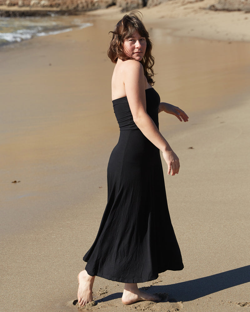 Strapless Rayon Swing Dress