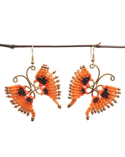Waxed Cotton Butterfly Earrings
