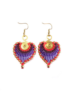 Waxed Cotton Leaf Earrings
