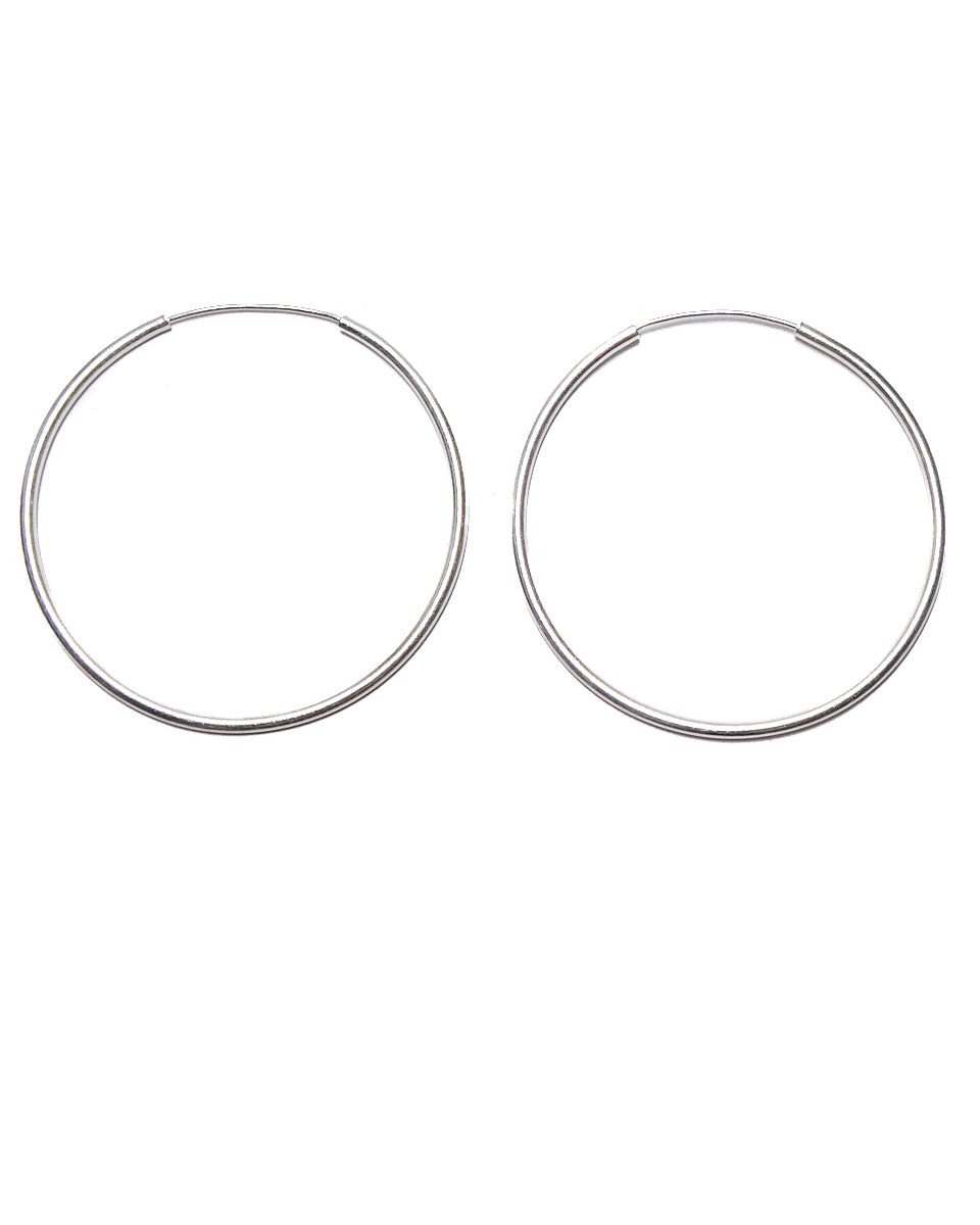 Thin Silver Hoop Earrings