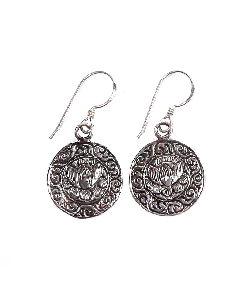 Lotus Coin Earring