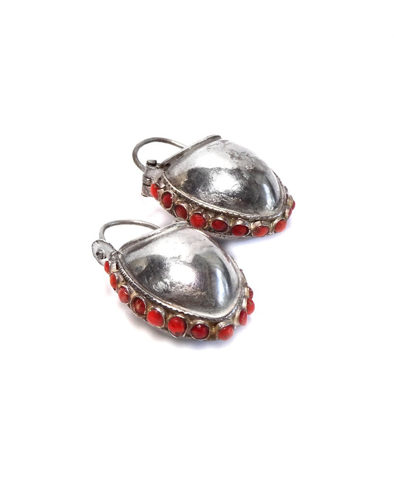 Tibetan Bucket Earrings with Stones