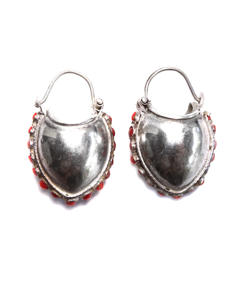 Tibetan Bucket Earrings with Stones