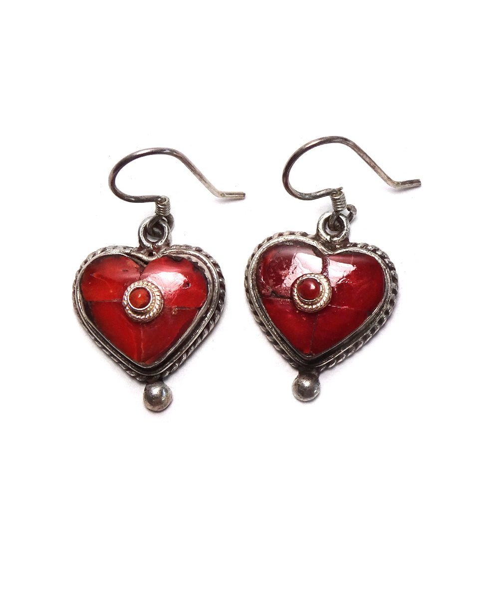 Tibetan Heart Earrings