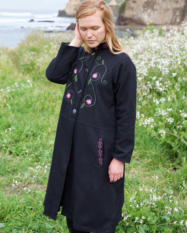 Wool Afghan Coat with Embroidery