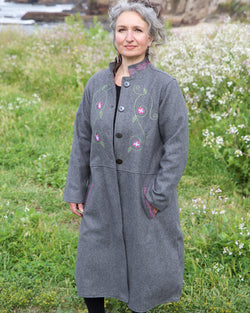 Wool Afghan Coat with Embroidery